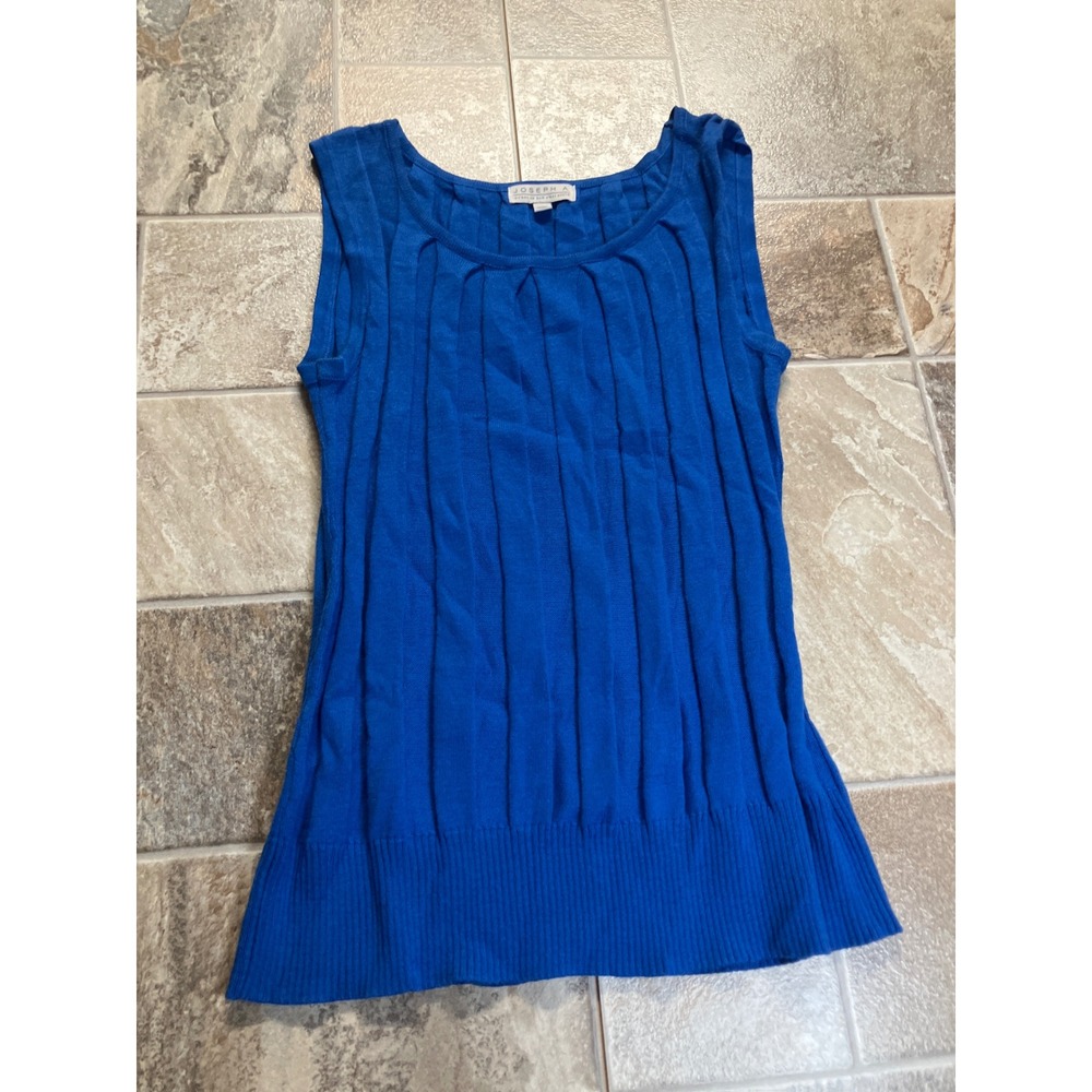 JOSEPH A Royal Blue Pleated Knit‎ Sleeveless Top Women's Size Large